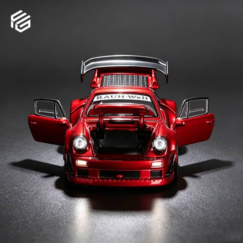Premium scale diecast model car – *PRE-ORDER* RWB 930 GT Wing Version, Transparent, 1:64 Scale (Red) Collectible