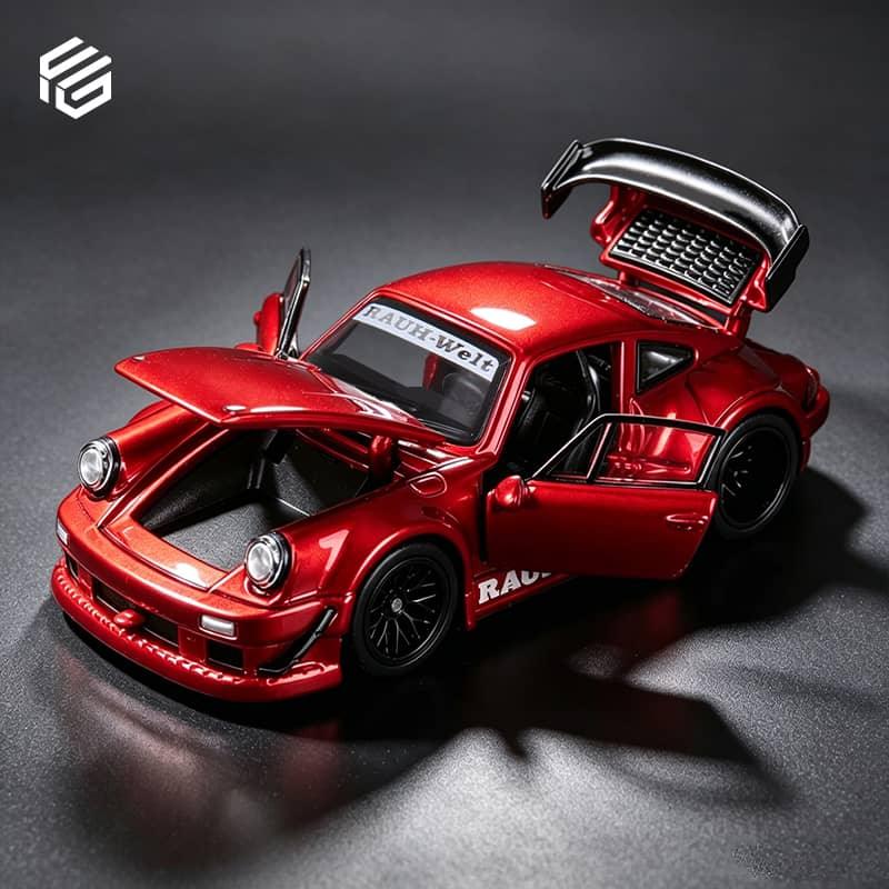 Premium scale diecast model car – *PRE-ORDER* RWB 930 GT Wing Version, Transparent, 1:64 Scale (Red) Collectible