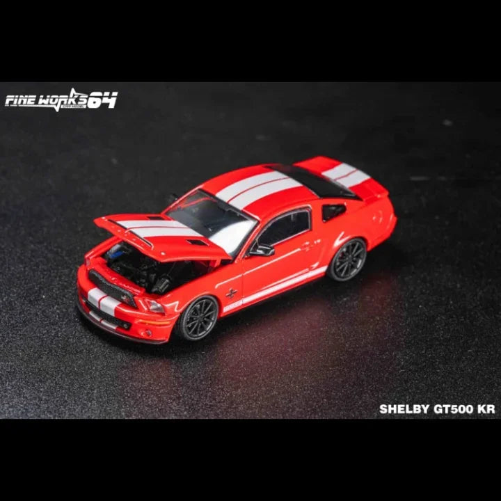 *PRE-ORDER* Ford GT500 KR (2008) Pearl White (Limited to 999pcs), 1:64 Scale (Red)