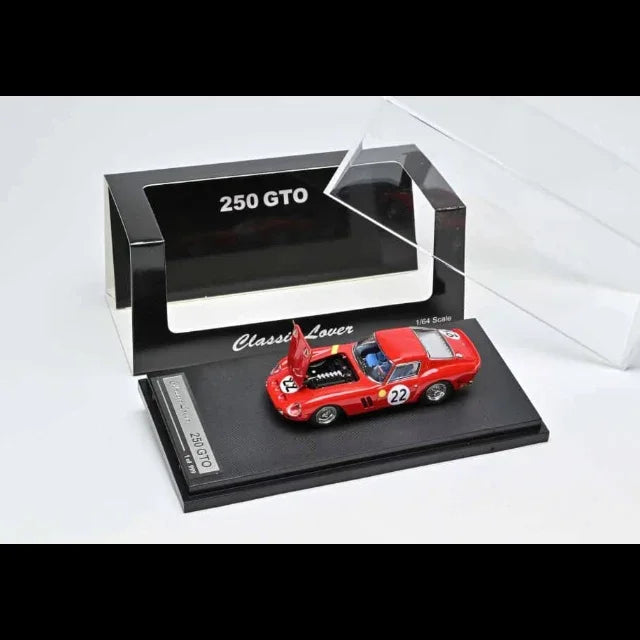 *PRE-ORDER* Ferrari 250 GTO Rosso Corsa #22 Livery (Equipe Nationale Belge 1962 Le Mans 24 Hrs), 1:64 Scale (Red)