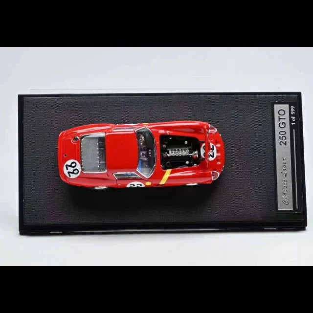 *PRE-ORDER* Ferrari 250 GTO Rosso Corsa #22 Livery (Equipe Nationale Belge 1962 Le Mans 24 Hrs), 1:64 Scale (Red)