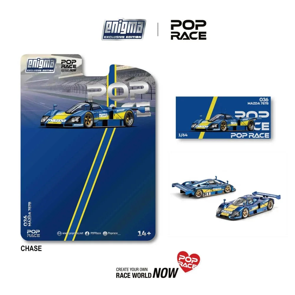 *PRE-ORDER* Mazda 787B (1991) Racing Blue Yellow Livery (Chance of Chase Car), 1:64 Scale