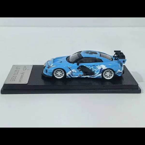 *PRE-ORDER* Nissan GT-R R35 Liberty Walk Performance 1.5 Blue Godzilla Livery, 1:64 Scale