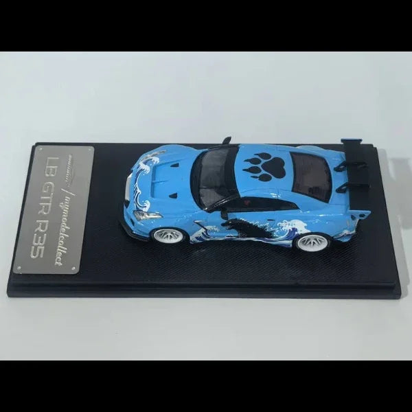 *PRE-ORDER* Nissan GT-R R35 Liberty Walk Performance 1.5 Blue Godzilla Livery, 1:64 Scale