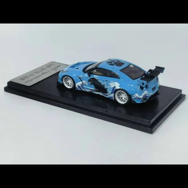 *PRE-ORDER* Nissan GT-R R35 Liberty Walk Performance 1.5 Blue Godzilla Livery, 1:64 Scale