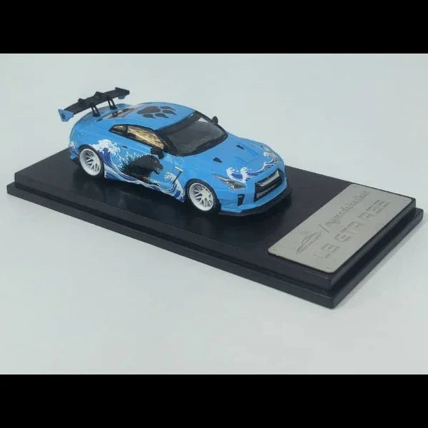 *PRE-ORDER* Nissan GT-R R35 Liberty Walk Performance 1.5 Blue Godzilla Livery, 1:64 Scale