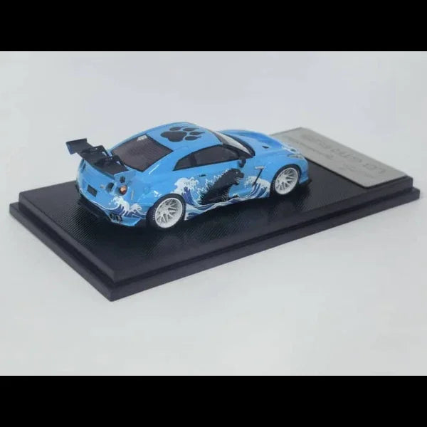 *PRE-ORDER* Nissan GT-R R35 Liberty Walk Performance 1.5 Blue Godzilla Livery, 1:64 Scale