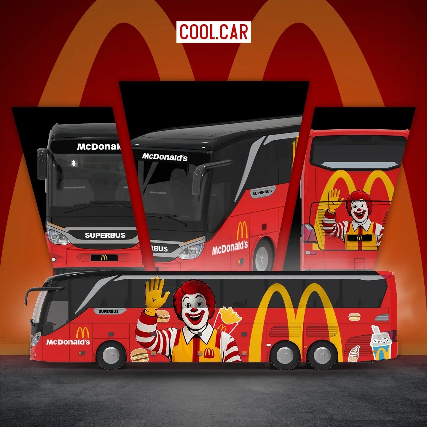 *PRE-ORDER* Setra Bus (Mc Donald's), 1:64 Scale (Red)