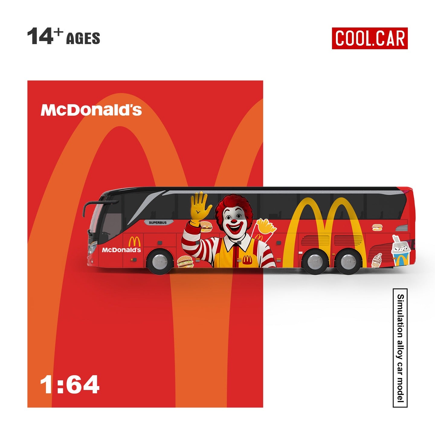 *PRE-ORDER* Setra Bus (Mc Donald's), 1:64 Scale (Red)