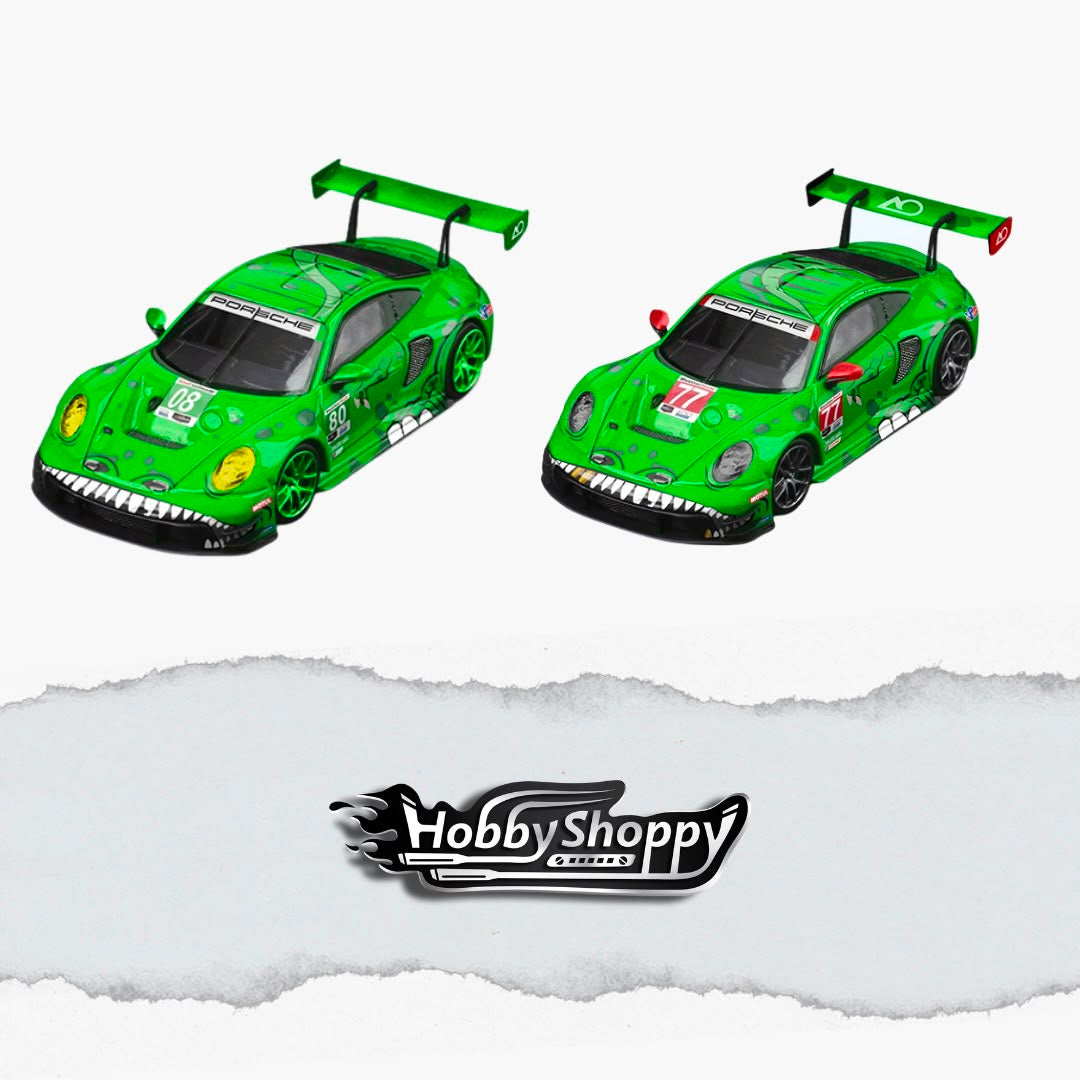Porsche Rexy 911 GT3 R Black Dragon #80 & #77 AO Racing Green (Bundle Pack)