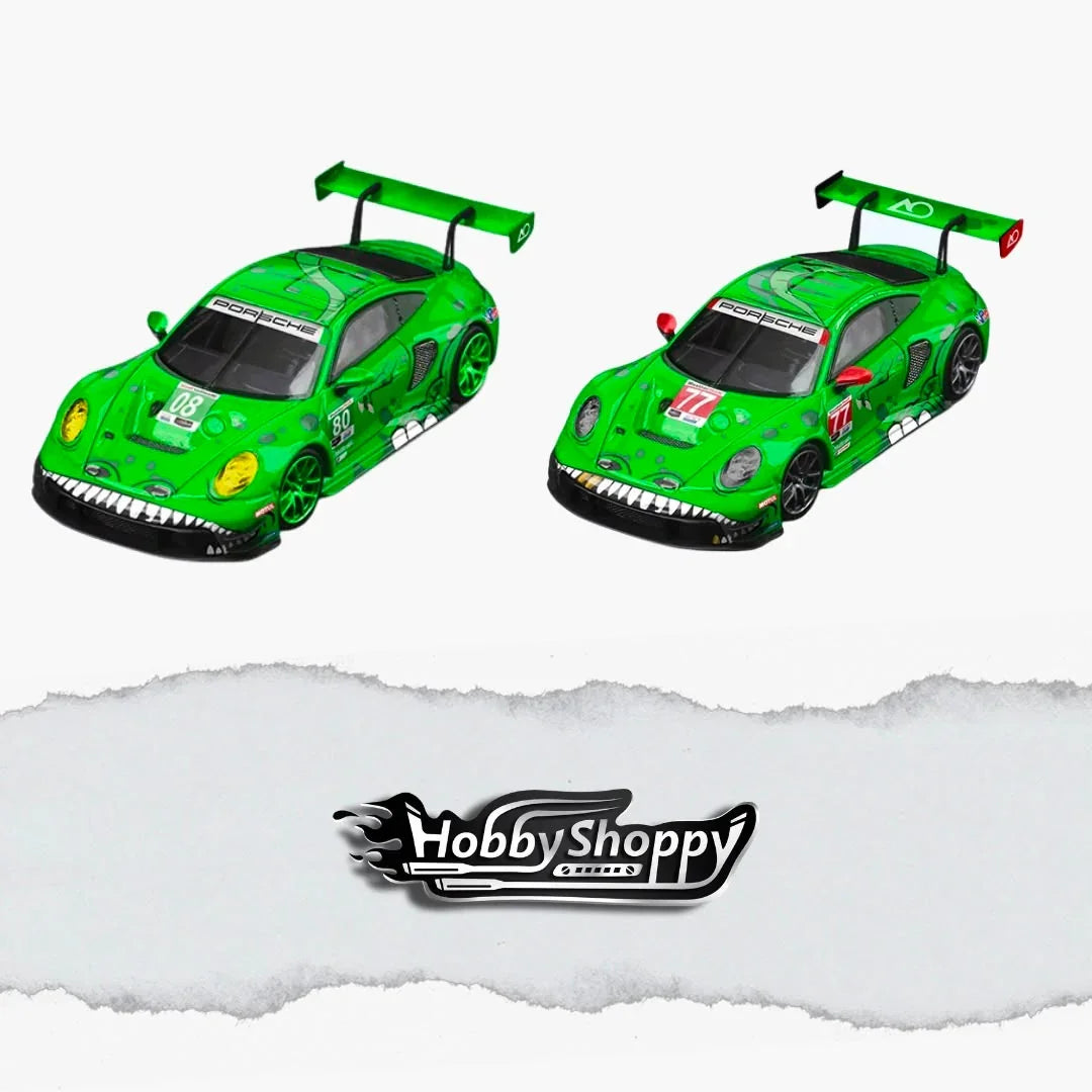 Porsche Rexy 911 GT3 R Black Dragon #80 & #77 AO Racing Green (Bundle Pack)