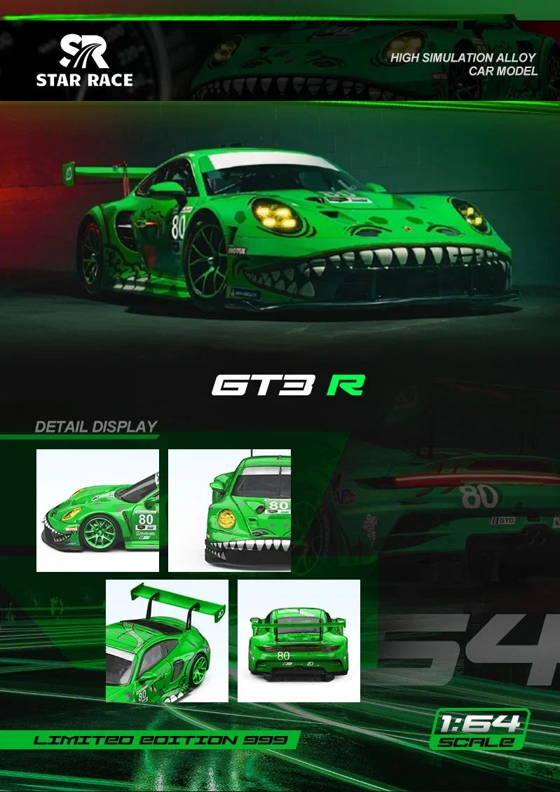 Porsche Rexy 911 GT3 R Black Dragon #80 & #77 AO Racing Green (Bundle Pack)