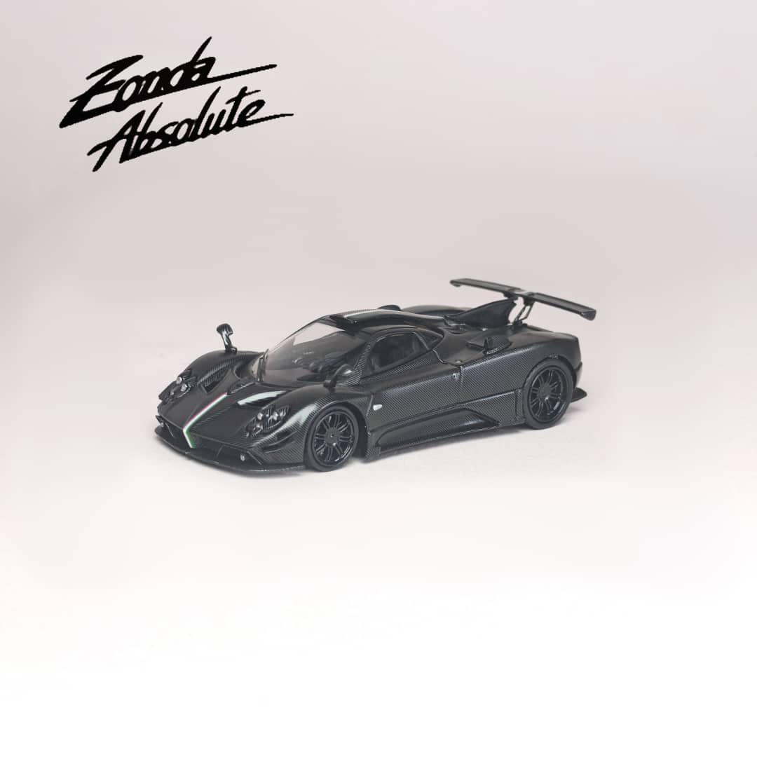 *PRE-ORDER* Pagani Zonda Full Carbon with Italia Strips (Open Hood, Engine Visible), 1:64 Scale