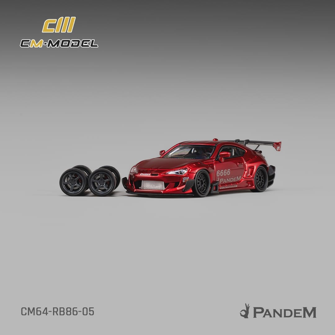 *PRE-ORDER* Toyota GT86 Pandem Widebody V3.5, 1:64 Scale (Metallic Red)