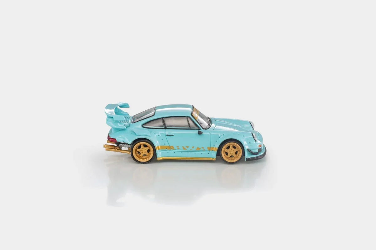 *PRE-ORDER* Porsche RWB 930 GT Wing Tiffany Blue (Chance of Chase Car), 1:64 Scale