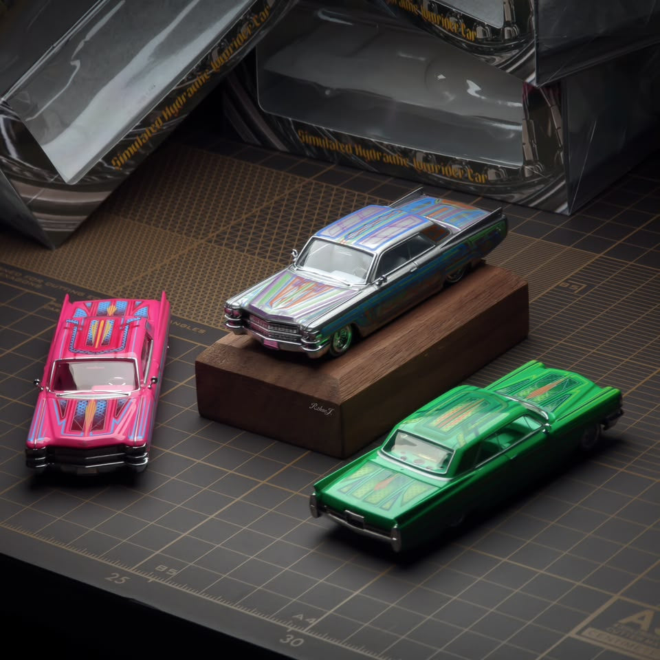 *PRE-ORDER* Cadillac DeVille Coupe Jump Car Metal green with floral pattern 1964, 1:64 Scale