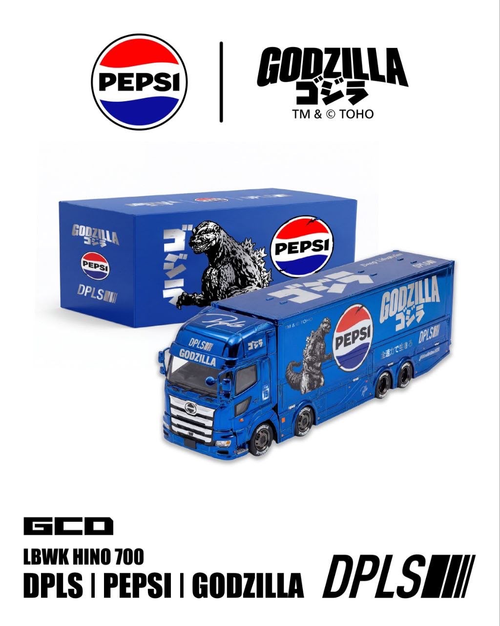 *HKTCS 2026* LBWK Hino Profia 700 Pepsi Godzilla's Chrome Blue livery, 1:64 Scale