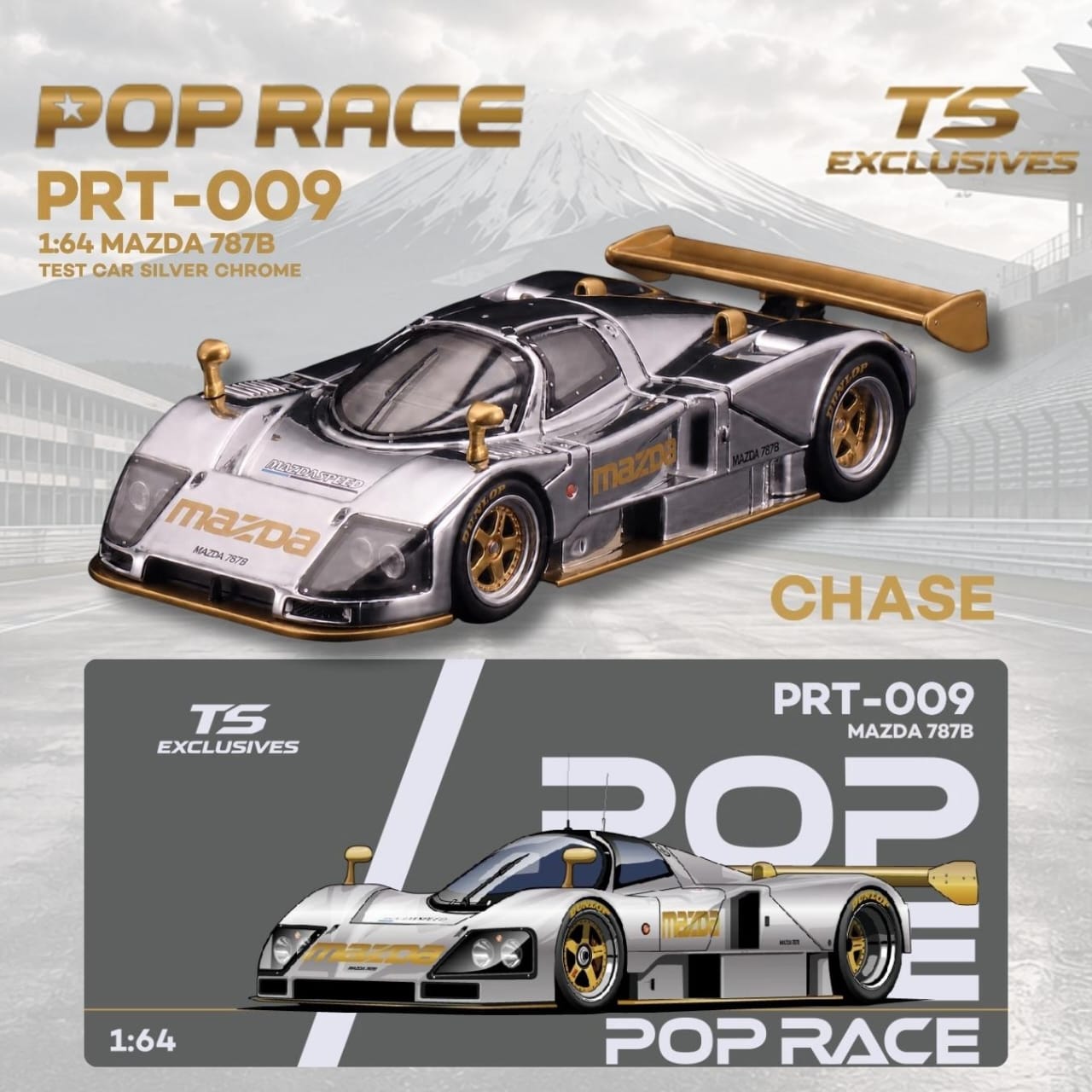 *PRE-ORDER* Mazda 787B - Chrome Silver Test (Chance of Chase Car), 1:64 Scale