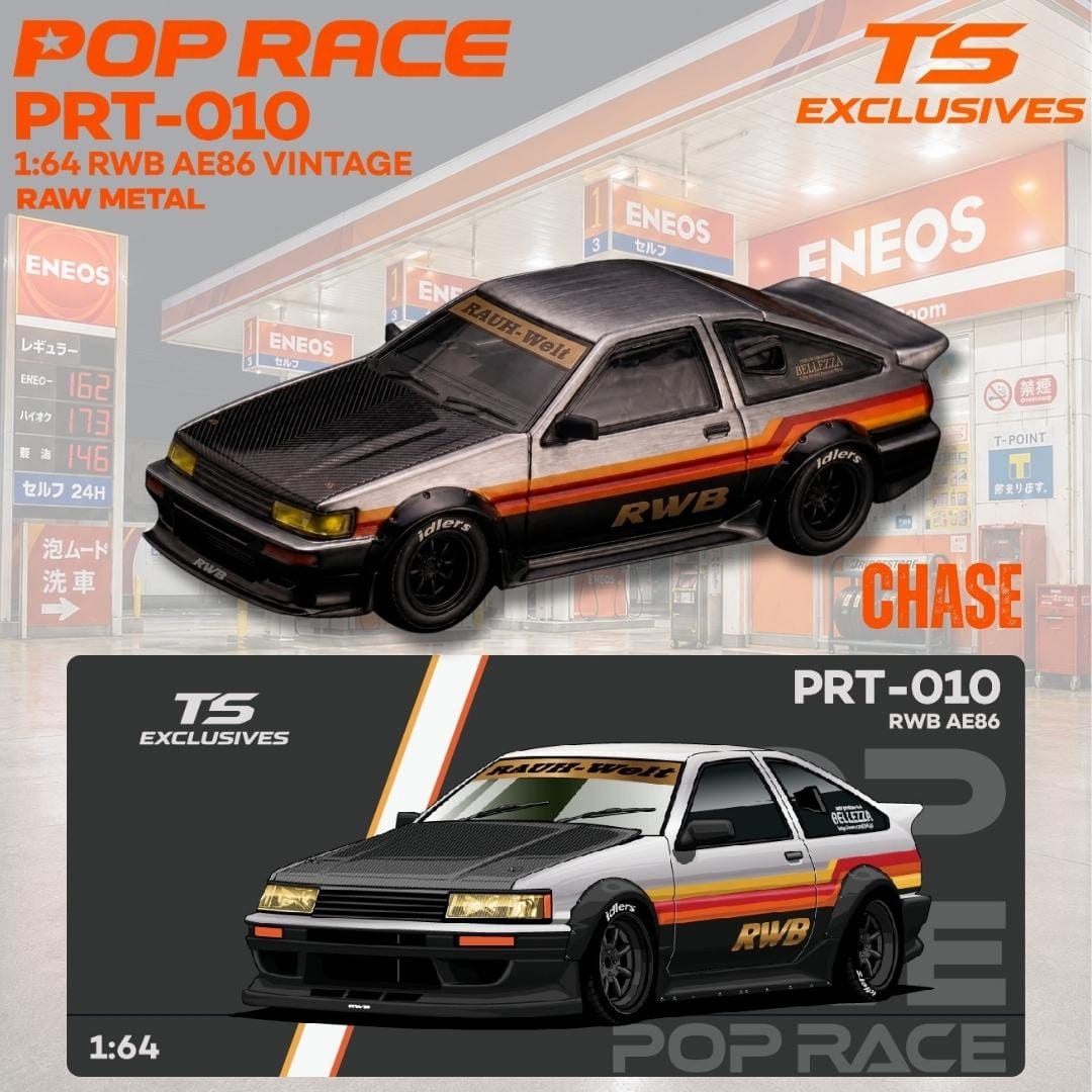*PRE-ORDER* RWB AE86 - Chrome Vintage Red (Chance of Chase Car), 1:64 Scale
