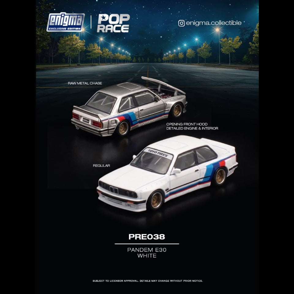 *PRE-ORDER* E30 Pandem (Chance of Chase Car), 1:64 Scale (White)