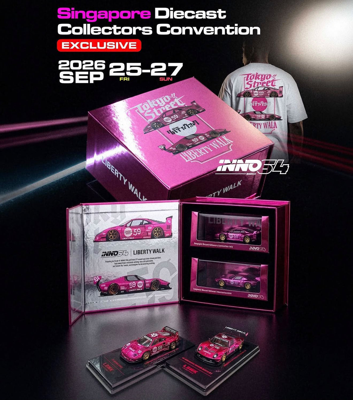 *SGDE 2026* LBWK Liberty Walk F40 & Miura Purple Box Set Singapore Exclusive | 2026 Singapore Diecast Collectors Convention, 1:64 Scale