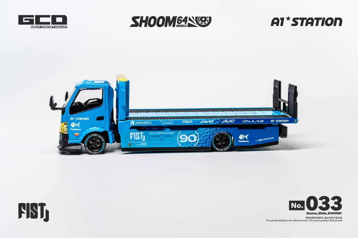 *PRE-ORDER* FIST Team Hino 300 Custom Drop-Bed Car Carrier (LHD), 1:64 Scale