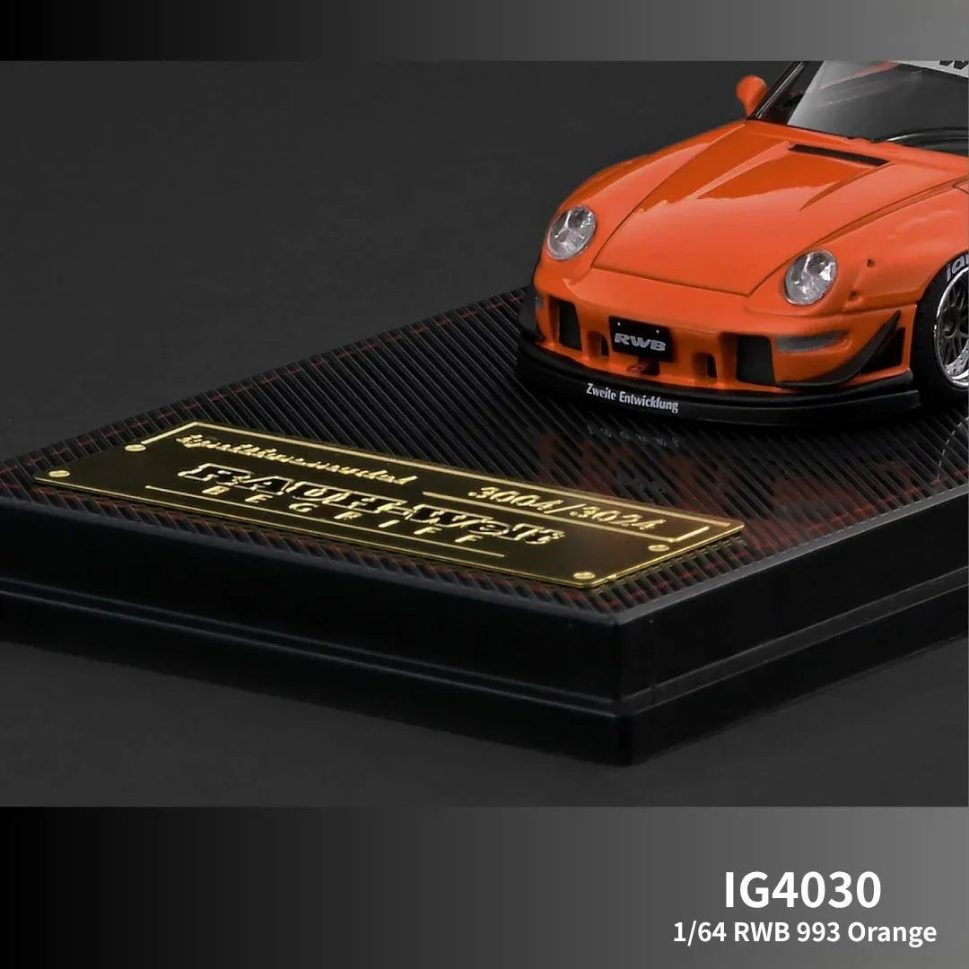 Premium scale diecast model car – RWB 993, 1:64 Scale (Orange Metallic) Collectible