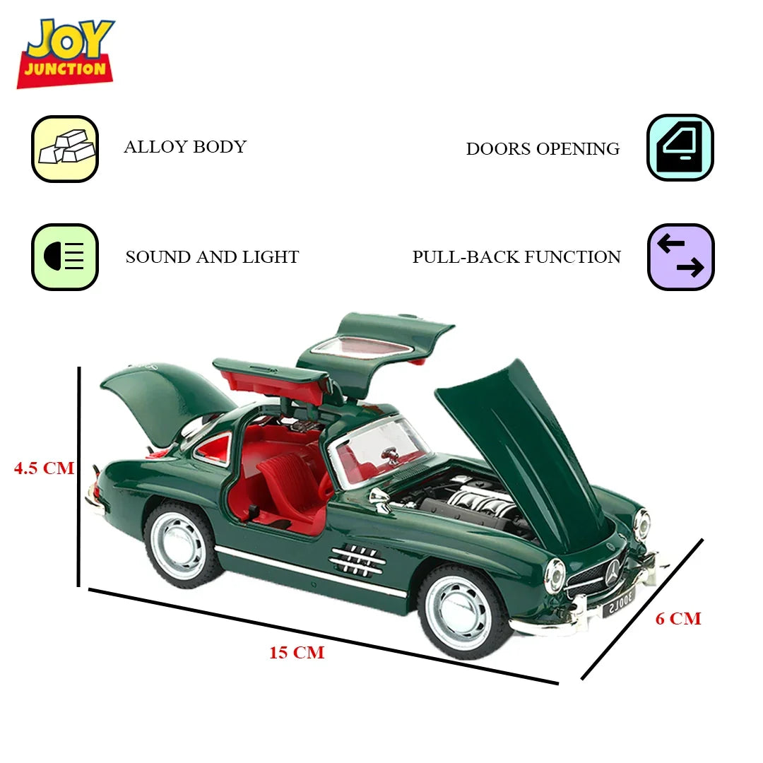 Mercedez Benz 300SL - Light, Sound with Openable Doors, 1:32 Scale (Green)
