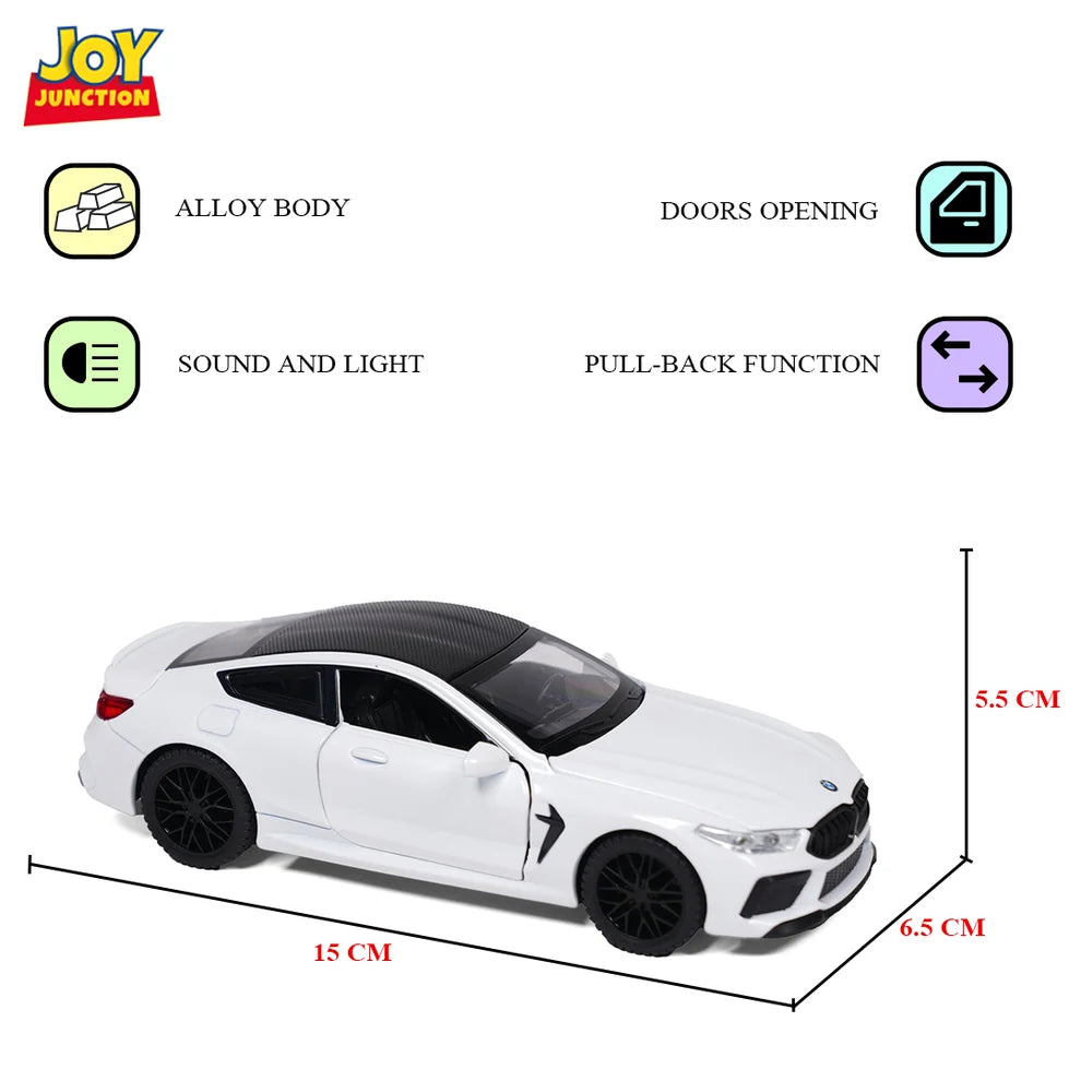 BMW M8 Model Car, 1:32 Scale (White)