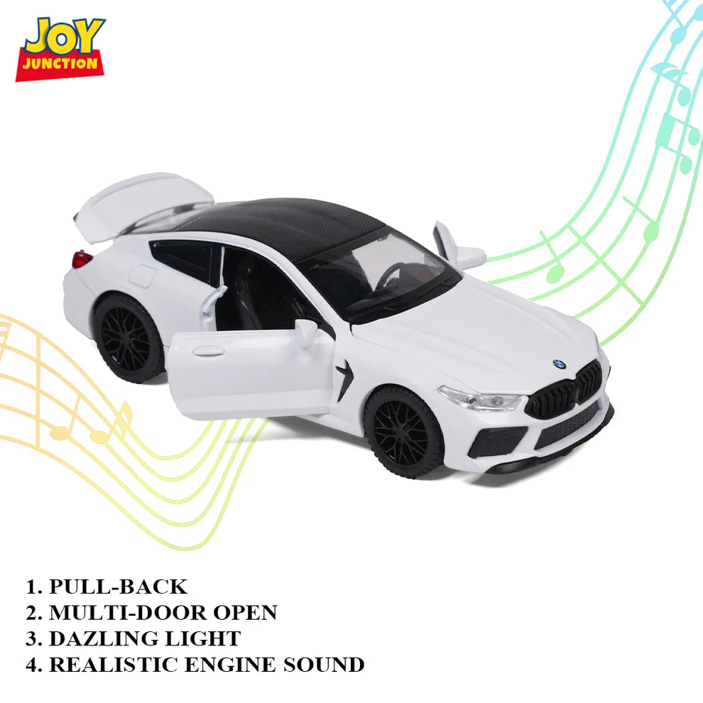 BMW M8 Model Car, 1:32 Scale (White)