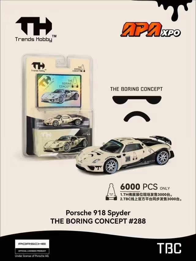 *APAXPO 2026* Porsche 918 Spyder #288 TBC livery, 1:64 Scale (Milky White)