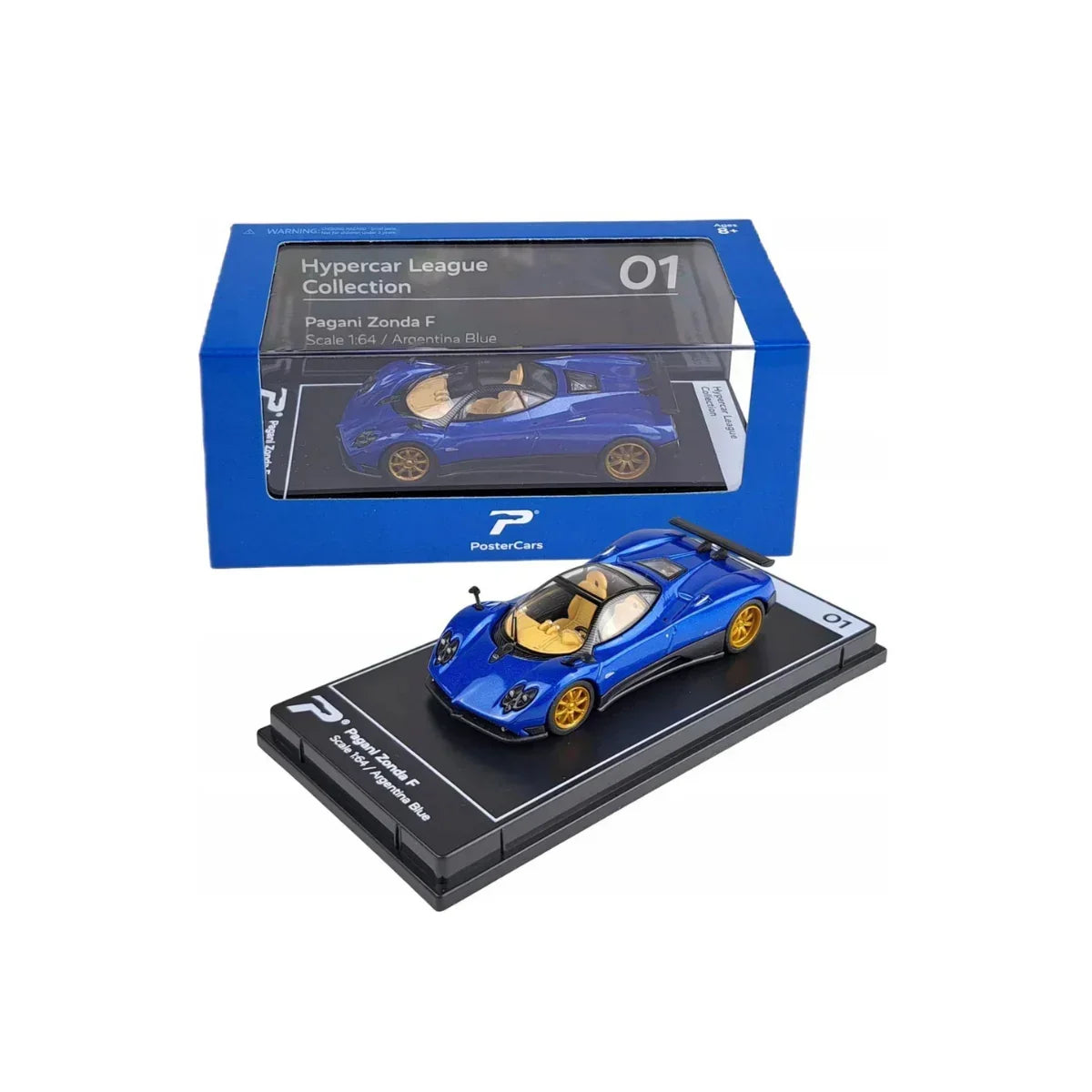 Premium scale diecast model car – Pagani Zonda F, 1:64 Scale (Blue) Collectible