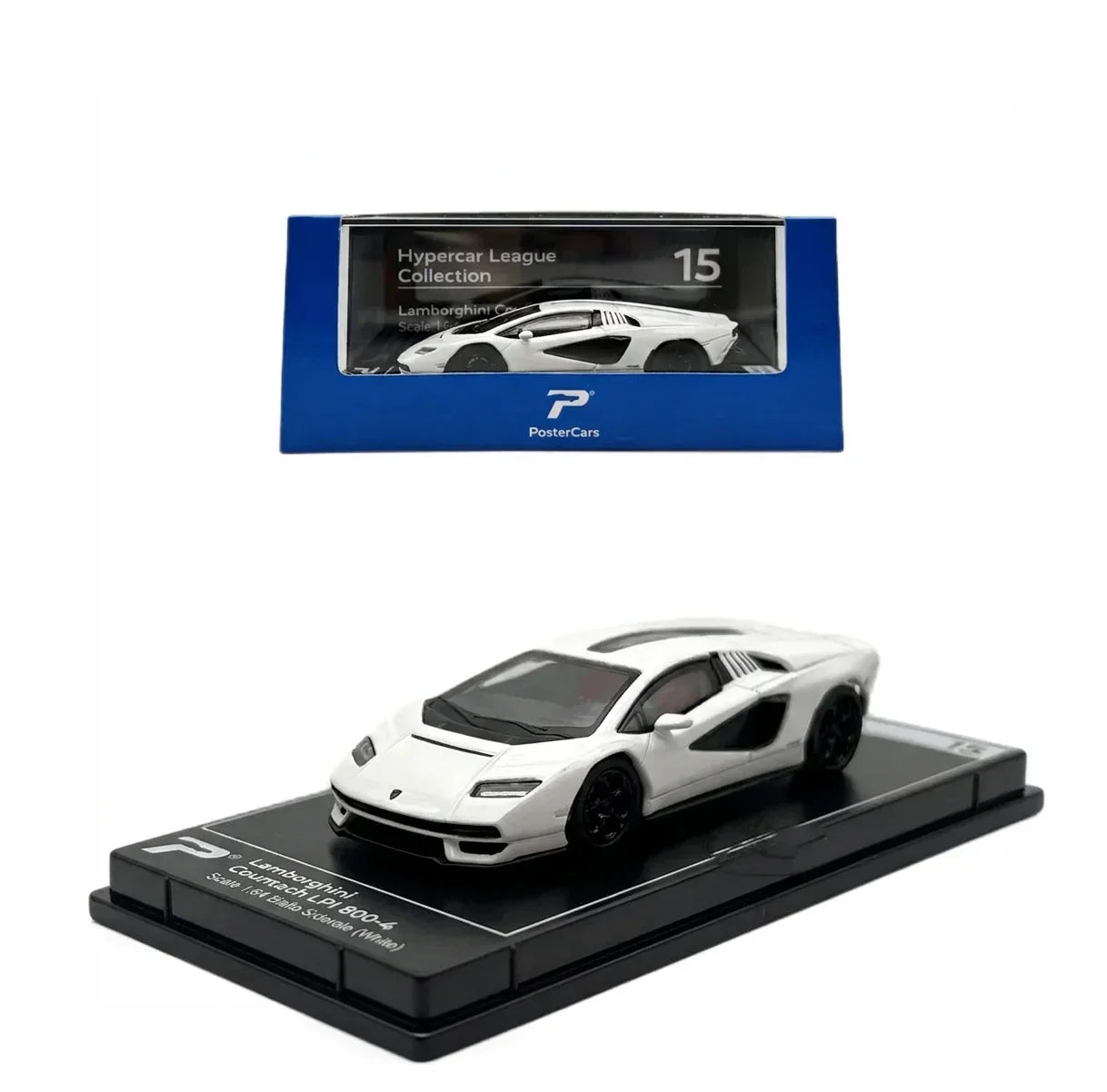 Premium scale diecast model car – Lamborghini Countach LPI 800-4, 1:64 Scale (White) Collectible