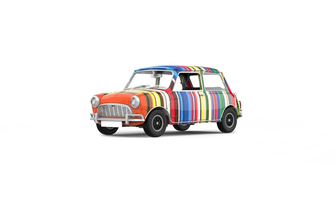 Premium scale diecast model car – Art Car Coloured Stripes, 1:50 Scale (Multicolor) Collectible
