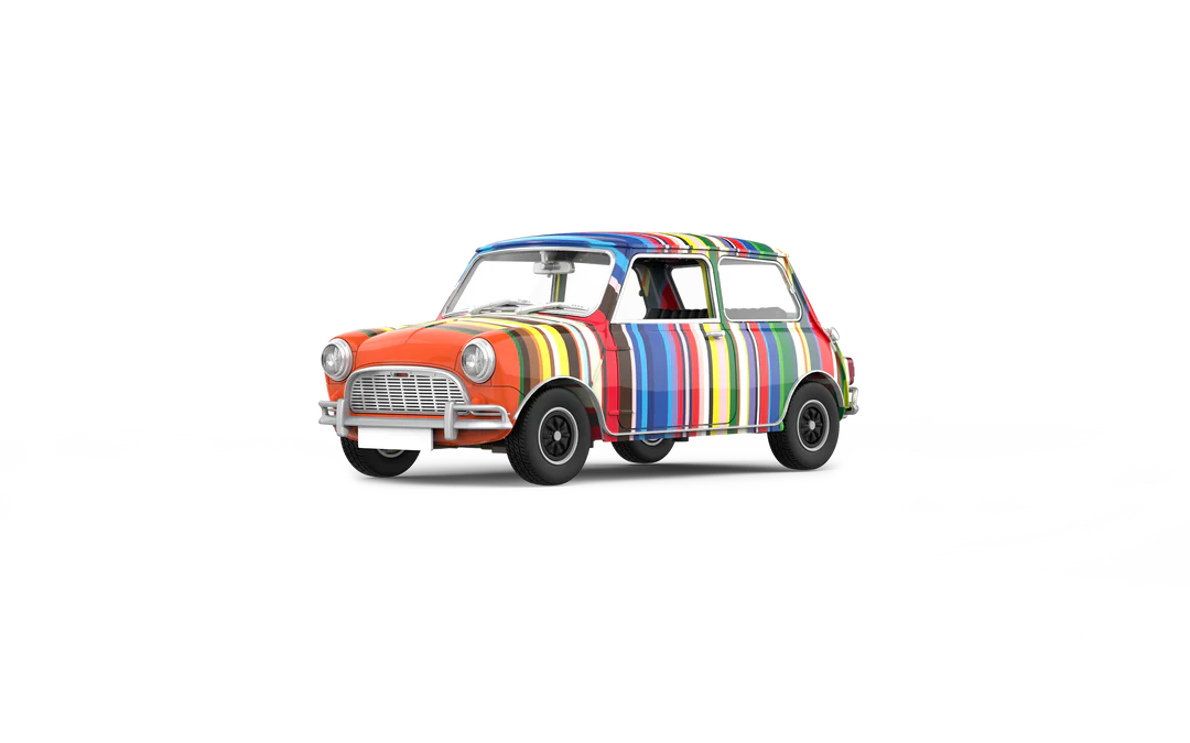Premium scale diecast model car – Art Car Coloured Stripes, 1:50 Scale (Multicolor) Collectible