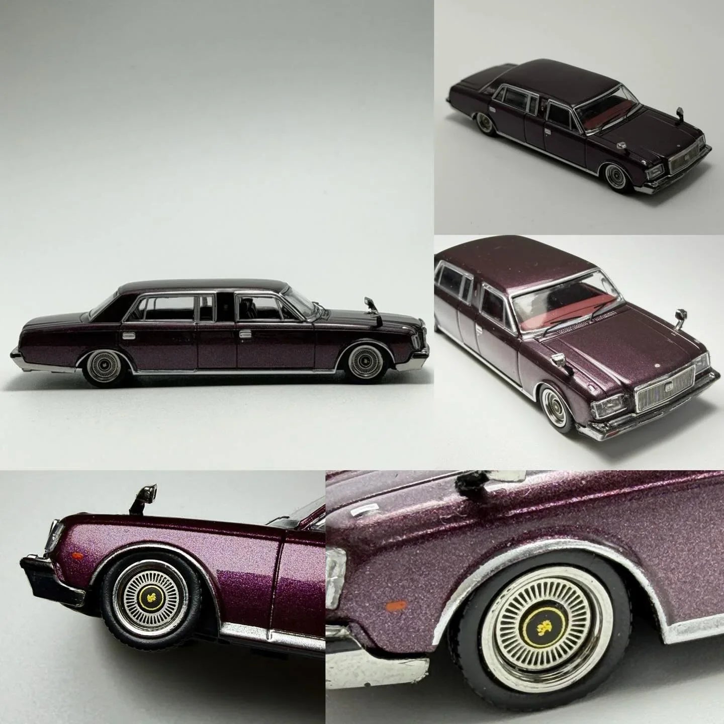 Premium scale diecast model car – Toyota Century VG45 Limousine (Stretch Limousine) G40 Series (VG45), 1:64 Scale (Metallic Purple) Collectible