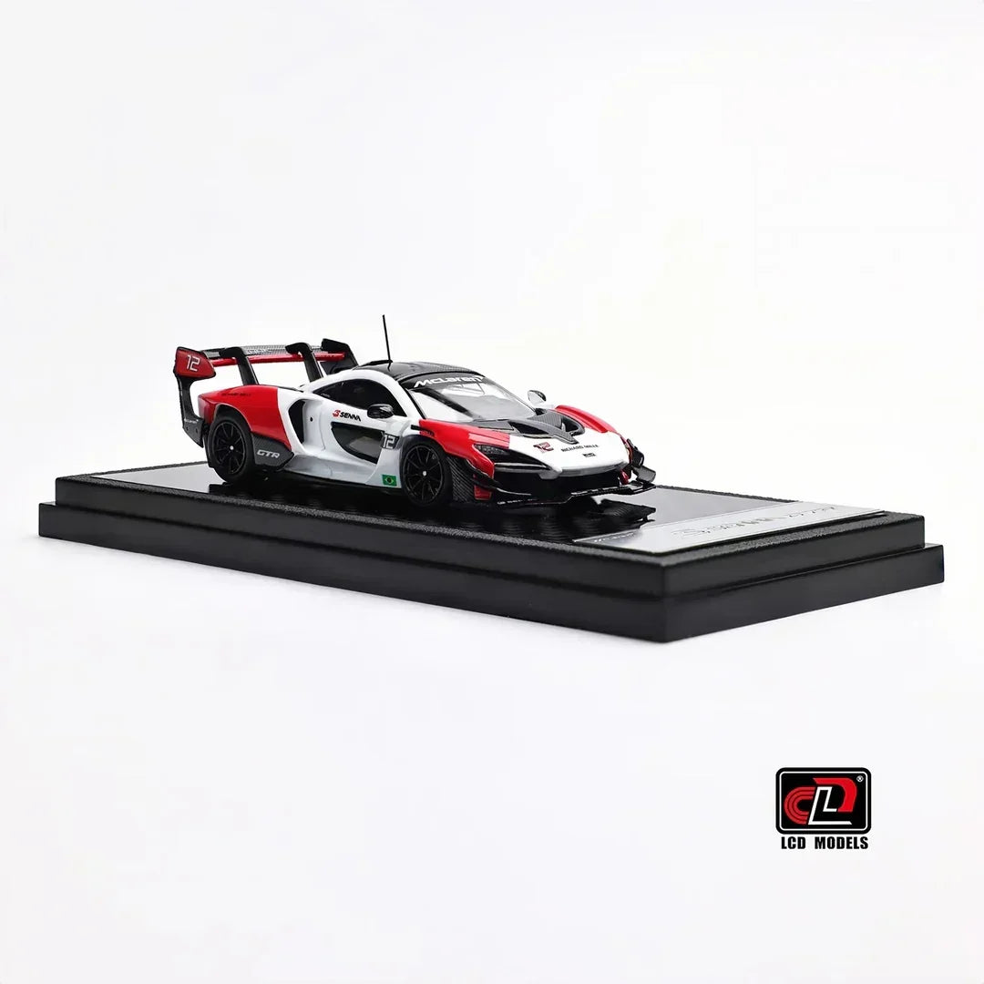 Premium scale diecast model car – McLaren Senna GTR, 1:64 Scale (Red & white) Collectible