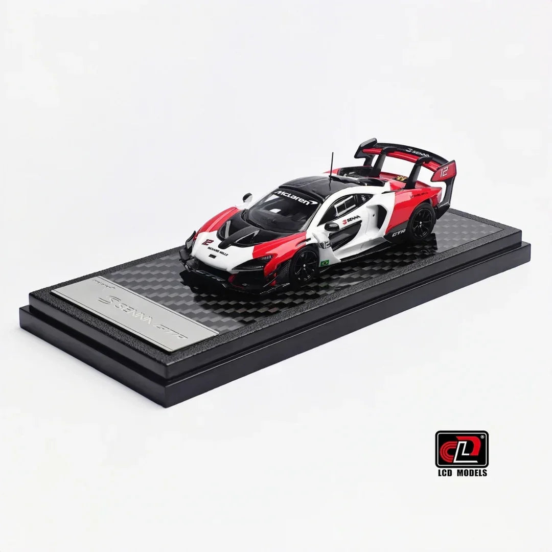 Premium scale diecast model car – McLaren Senna GTR, 1:64 Scale (Red & white) Collectible