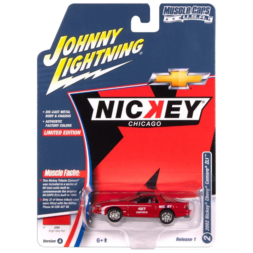 Premium scale diecast model car – Nickey Chevy Camaro 427 ZL1, 1:64 Scale (Red) Collectible