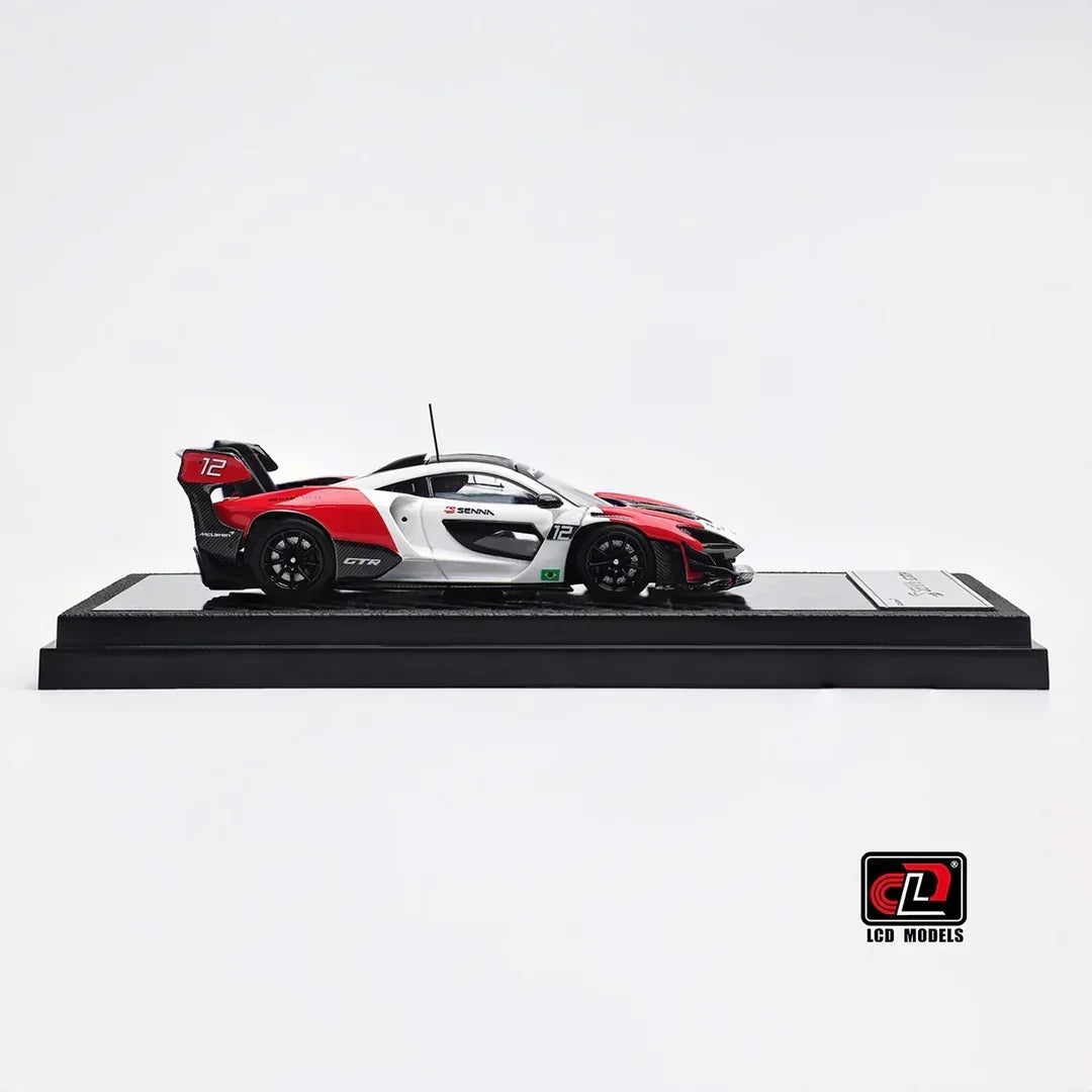 Premium scale diecast model car – McLaren Senna GTR, 1:64 Scale (Red & white) Collectible