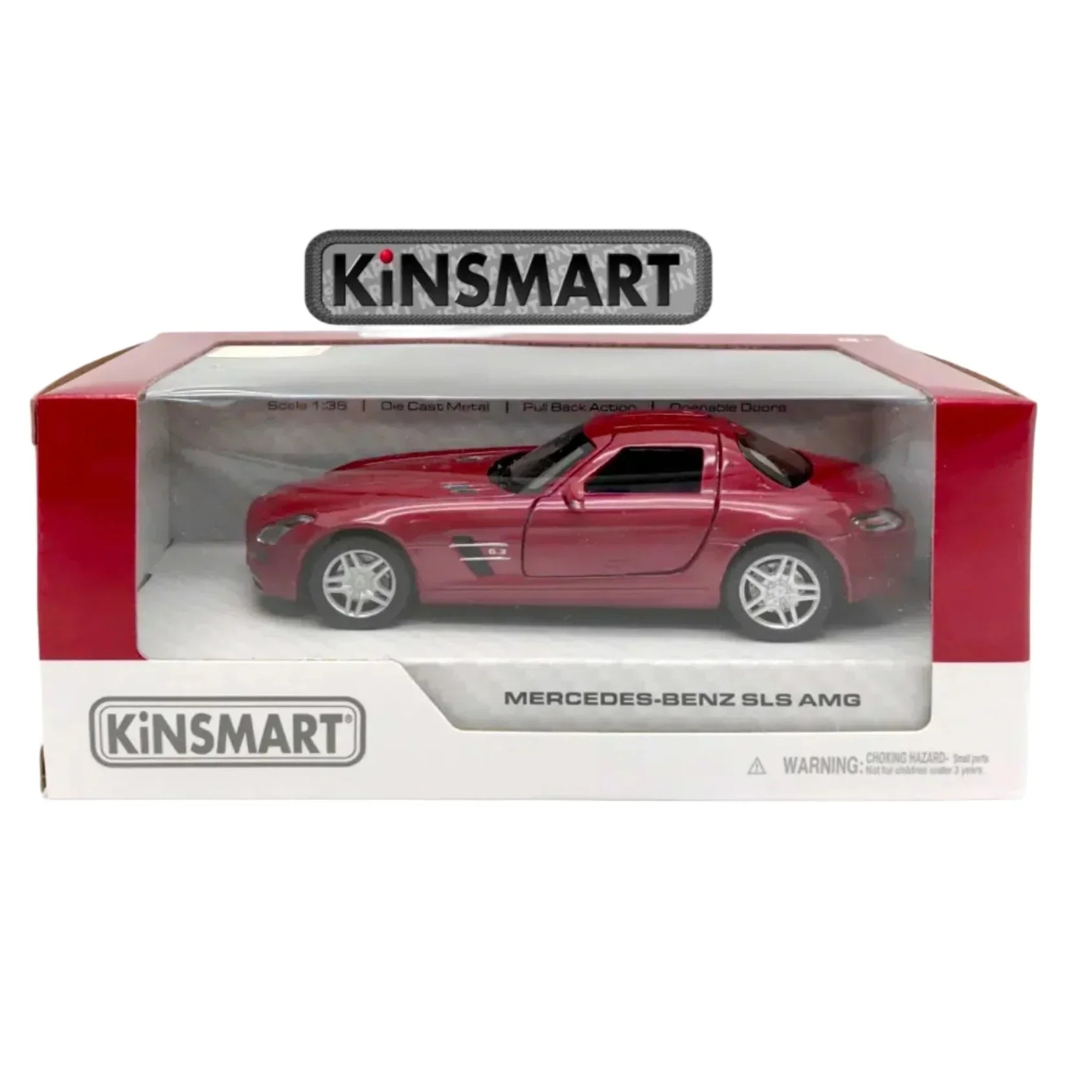 Premium scale diecast model car – Mercedes-Benz SLS AMG, 1:36 Scale (Red) Collectible