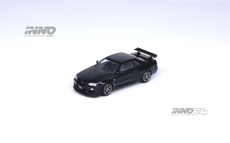 Premium scale diecast model car – *PRE-ORDER* Nissan Skyline GT-R (R34) V-Spec II,1:64 Scale (Black) Collectible