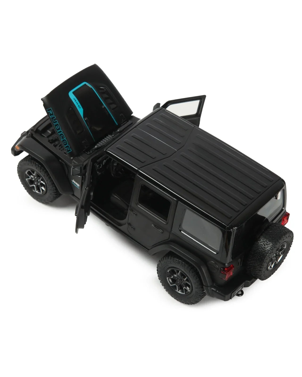 Premium scale diecast model car – Jeep Wrangler Rubicon 4xe, 1:24 Scale (Black) Collectible