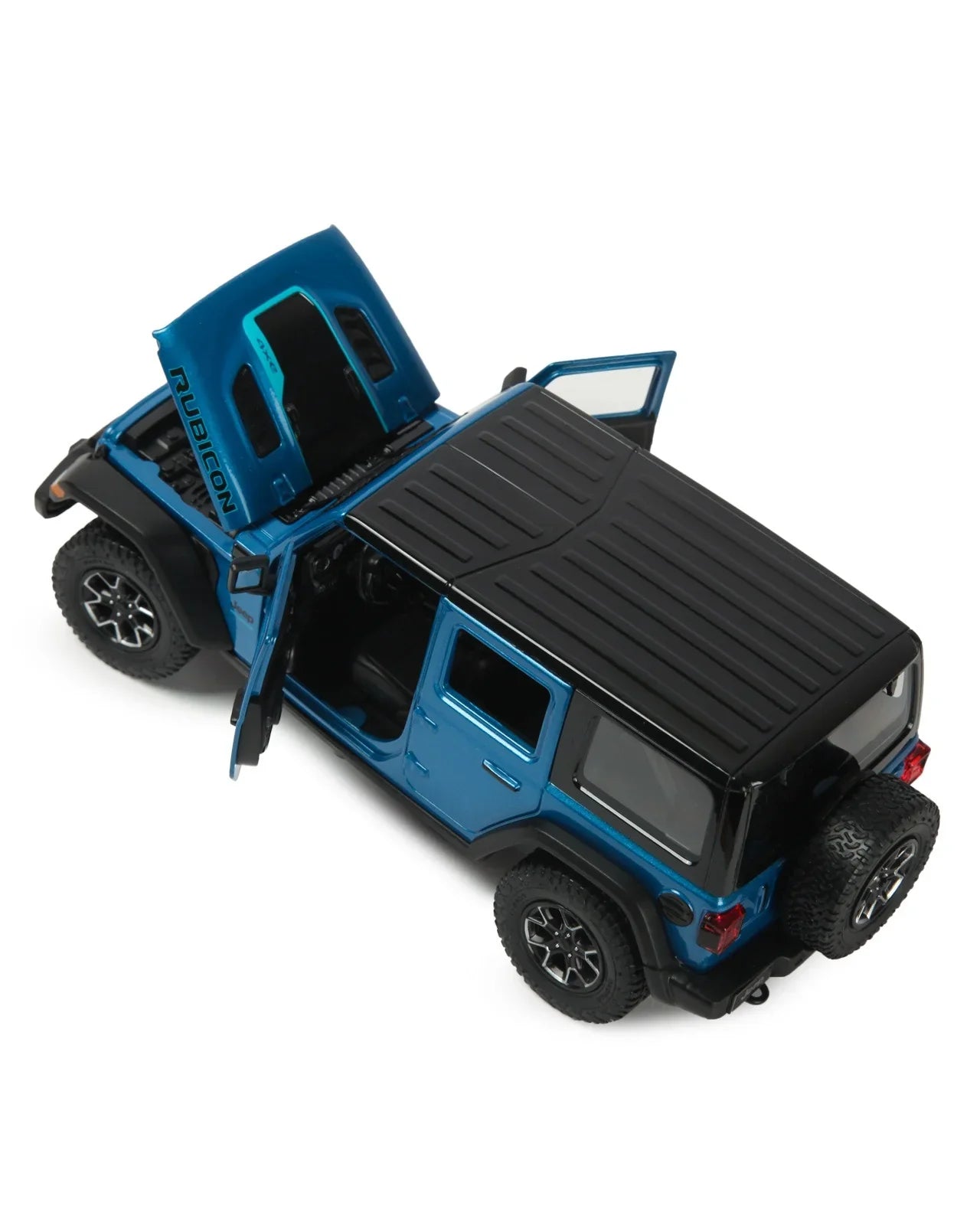 Premium scale diecast model car – Jeep Wrangler Rubicon 4xe, 1:24 Scale (Blue) Collectible