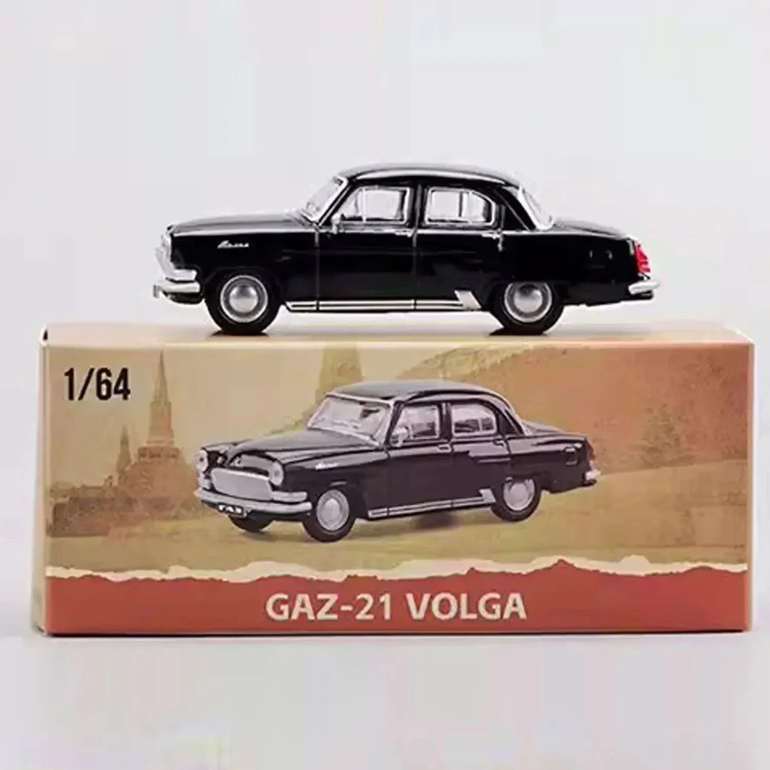 Premium scale diecast model car – GAZ-21 Volga, 1:64 Scale (Black) Collectible
