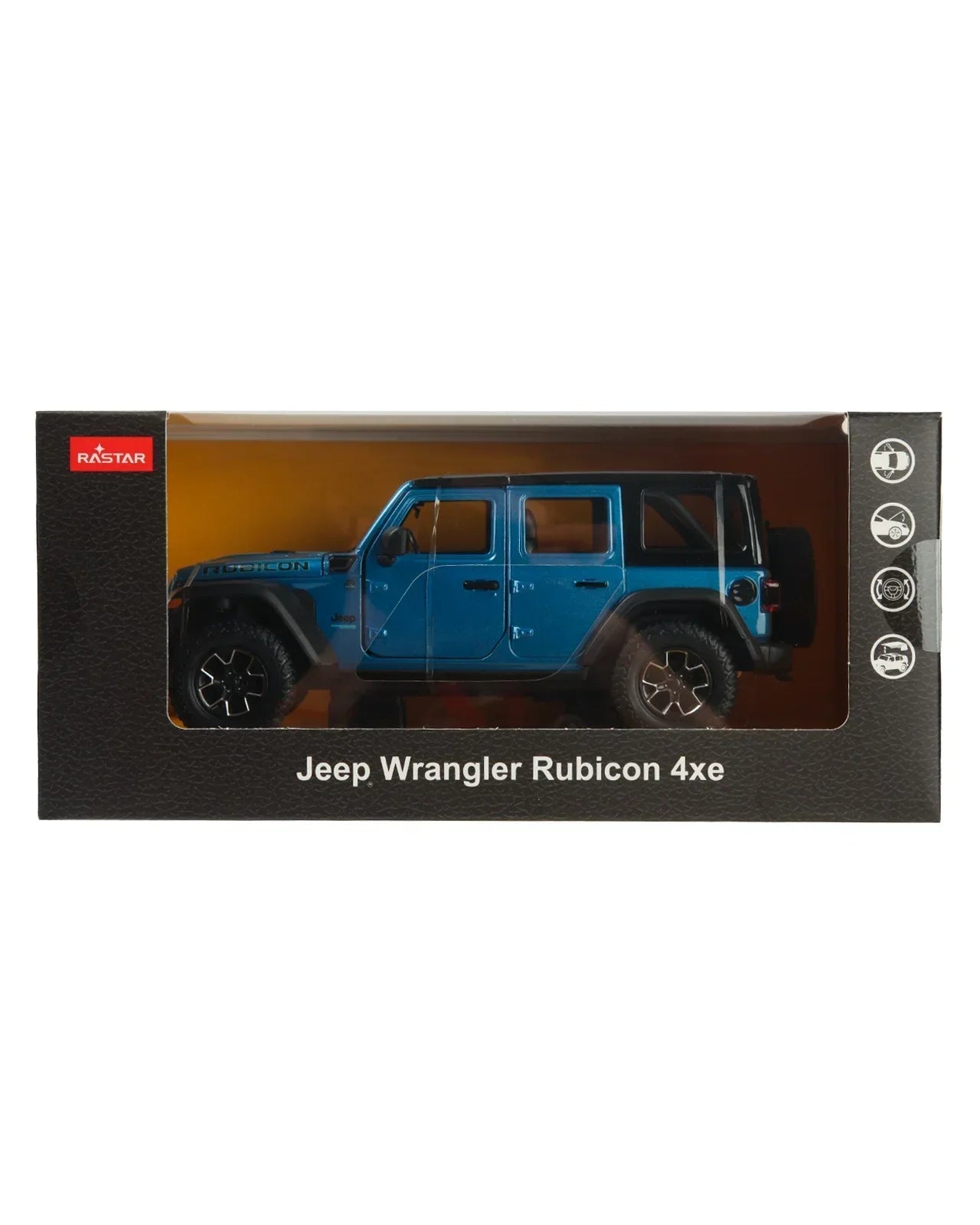 Premium scale diecast model car – Jeep Wrangler Rubicon 4xe, 1:24 Scale (Blue) Collectible