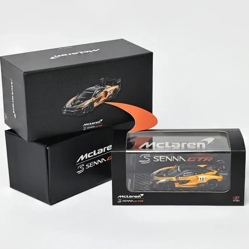 Premium scale diecast model car – McLaren Senna GTR, 1:64 Scale (Electroplating Orange) Collectible