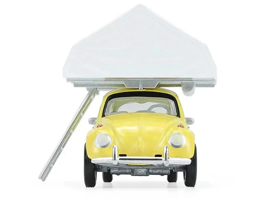 Premium scale diecast model car – Classic Volkswagen Beetle (The Great Outdoors Edition), 1:64 Scale (Yellow) Collectible