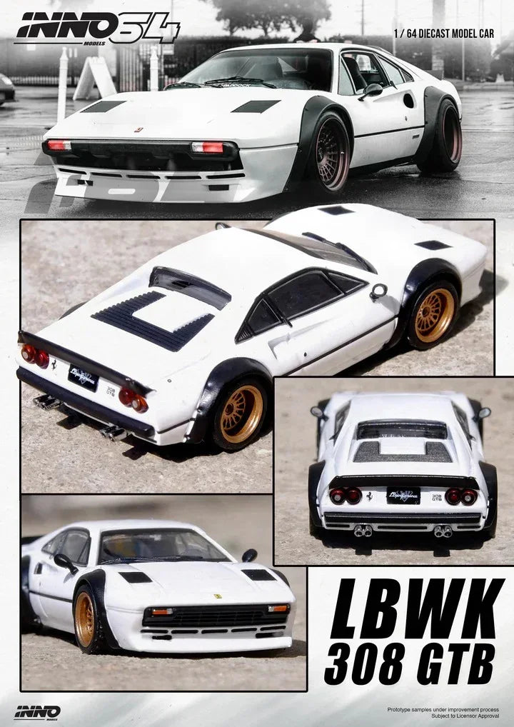 Premium scale diecast model car – *PRE-ORDER* LBWK 308 GTB, 1:64 Scale (White) Collectible