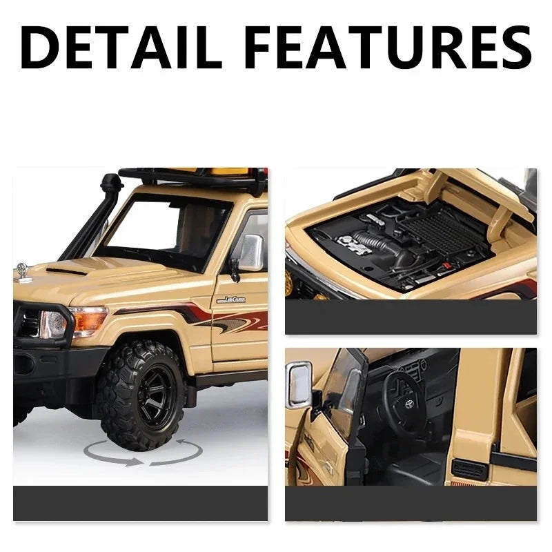 Toyota Land Cruiser LC79 with Accessories, 1:32 Scale (Sand Color)